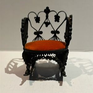 Vintage Tin Can/Tramp/Folk Art Dollhouse Furniture - rocking chair